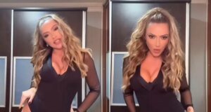 Hadise, iddialı sahne kostümüyle ayna karşısında dans etti