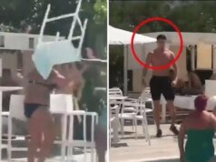 İngiliz futbolcu, havuz başında tartışı kadına sandalye ile saldırdı