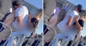 Konserde kız arkadaşına sarılırken arkasındaki kadını taciz etti