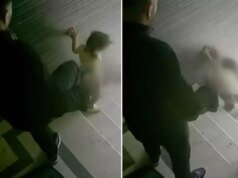 Öz evladına merdivenlerde tekme atan sözde baba gözaltına alındı