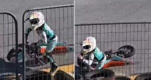 Pistte korku dolu anlar! 6 yaşındaki Zayn Sofuoğlu pistte kaza geçirdi