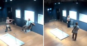 Turist, fotoğraf çekmek için üzerine oturduğu kristal sandalyeyi parçaladı