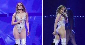 Jennifer Lopez, cesur sahne kıyafetiyle Madrid’i salladı