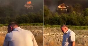 Kelimelerin tükendiği an! Şehit babası evinin yanışını böyle izledi