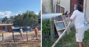 Kurtlar Vadisi’nin Abdülhey’i Kenan Çoban, Çanakkale’de çıkan yangına müdahale etti