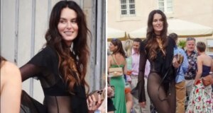 Ünlü modelden görülmemiş düğün kıyafeti! Kimse geline bakmadı