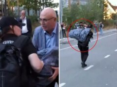 Kadın polise yardım etmek isteyen Mahmut Tanal, erkek polislere tepki gösterdi