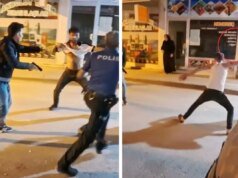 Meydan savaşı çıktı! Polise bıçak çekip saldırdılar, işte o anlar